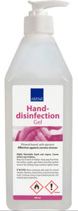 Hånddesinfektionsgel, Abena, 600 ml, natur, 85% ethanol, med pumpe mod Covid-19
